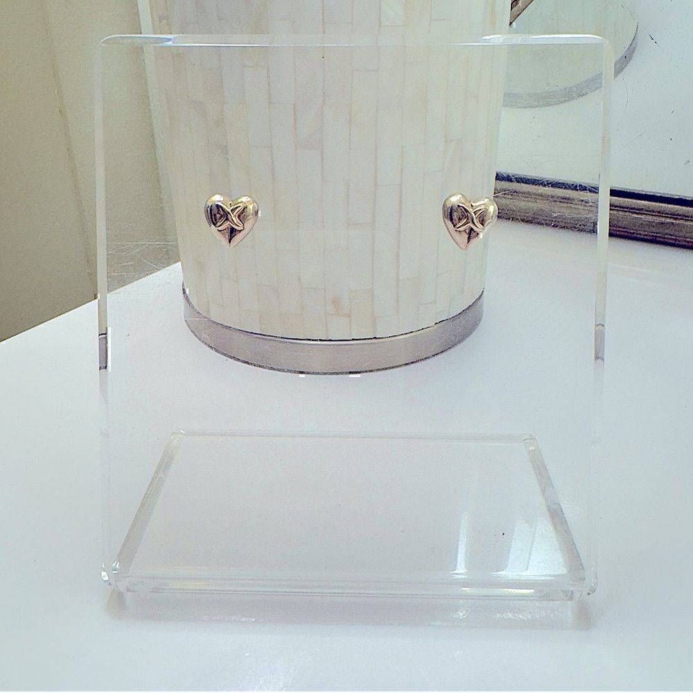 Vintage CL 925 18k Heart Sterling Silver Earrings
